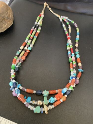Native American Santo Domingo Pearl Mixed Bead Necklace | 3-Strand | 24" | 11989