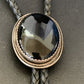 Men's Black Onyx Bolo Tie | Navajo Sterling Silver | Authentic Native American Handmade | 12609