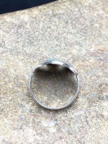 Navajo Blue Turquoise Flower Ring | Authentic Native American Sterling Silver | Multi-Stone | Sz 6.75 | 3076