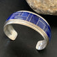 Native American Men's Navajo Blue Lapis Inlay Cuff Bracelet | Sterling Silver | 12233