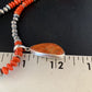 Native American Navajo Red Apple Coral Pendant Necklace | Sterling Silver Naja | 13944