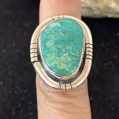 Navajo Royston Turquoise Ring | Sterling Silver | Sz 6.5 | Authentic Native American Handmade | 1493