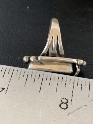 Native American Indian Design Black Onyx Ring | Sterling Silver | Sz 6.5 | 10796