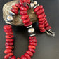 Navajo Red Coral Bead Necklace | Sterling Silver | 20" | Authentic Native American Handmade | 13375