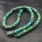 Southwestern Turquoise Heishi Bead Necklace | 9mm | 20" | Sterling Silver | 3672