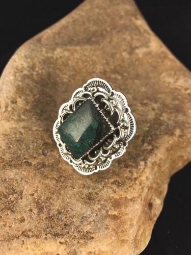 Navajo Spiderweb Turquoise Sterling Silver Men's Ring | Sz 11 Signed | Southwestern Native American | 3463