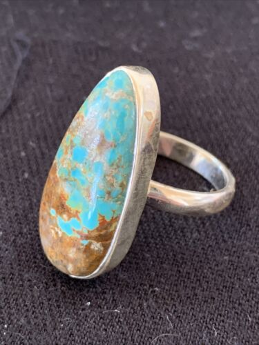 Native American Women's Navajo Arizona Turquoise Ring | Sterling Silver | Sz 10 | 00726