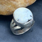 Native American White Buffalo Turquoise Ring | Navajo Sterling Silver | Sz 8.5 | 4646