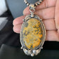 Navajo Bumblebee Jasper Pendant Necklace | Sterling Silver | Authentic Native American Handmade | 14202