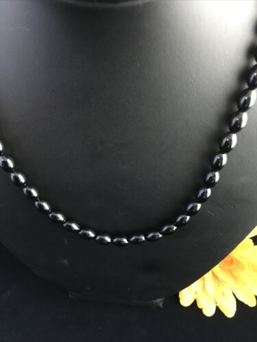 Navajo Black Onyx Necklace | Sterling Silver | 17" | Authentic Native American Handmade | 10030 - Masha USA
