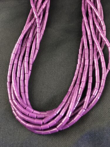 Navajo Sugilite 10-Strand Heishi Necklace | Sterling Silver Tubes | 19" | Authentic Native American Handmade | 10167