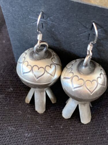 Native American Navajo Pearls Naja Earrings | Sterling Silver | 1" | 01044