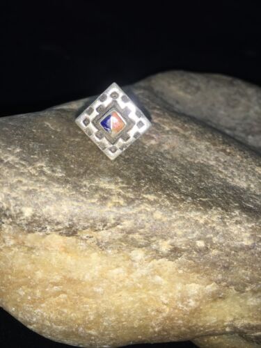 Navajo Multi-Color Lapis & Spiny Oyster Inlay Ring | Sterling Silver | Sz 5.5 | 1784