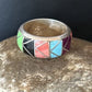 Multi-Color Blue Turquoise Gaspeite Inlay Ring | Sterling Silver | Sz 9 | 14501