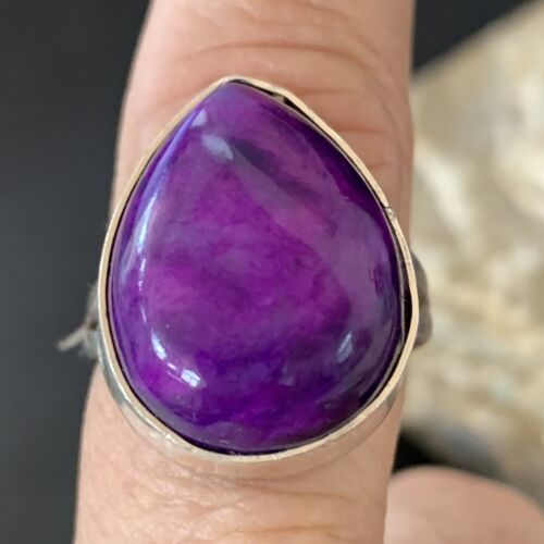 Native American Women's Navajo Purple Sugilite Ring | Sterling Silver | Sz 9 | 10862