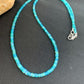 Native American Women's Blue Opal Bead Necklace | Sterling Silver | Authentic Handmade | 20" | 187