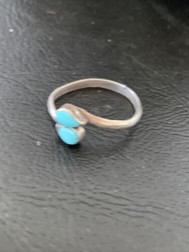 Southwestern Old Pawn Navajo Blue Turquoise Ring | Sterling Silver | Sz 5 | 10780