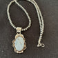 Navajo Blue Larimar Pendant Necklace | Sterling Silver Beads | Authentic Native American Handmade | 1212