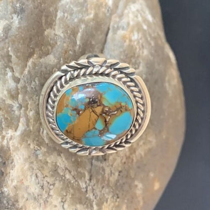 Southwestern Navajo Blue Kingman Turquoise Ring | Sterling Silver | Sz 7 | 11923