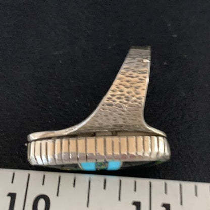 Men's Navajo Multi-Color Opal Turquoise Inlay Ring | Sterling Silver | Sz 7.5 | 13571