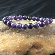 Navajo Purple Amethyst Stretch Elastic Bracelet | 6.5" Adjustable | Authentic Native American Handmade | 2002
