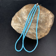 Navajo Silver Heishi Beads Turquoise Earrings | Sterling Silver | 5" | Authentic Native American Handmade | 13503