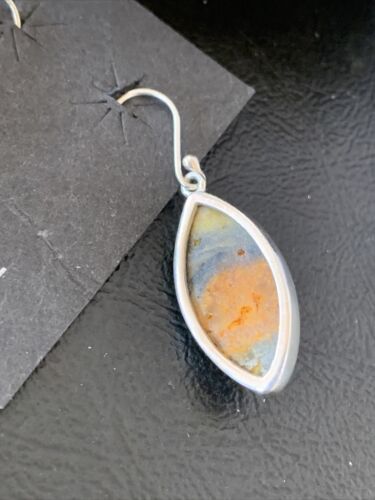 Native American Women's Navajo Bumblebee Jasper Earrings Set | Sterling Silver | 1565