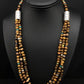 Navajo Sterling Necklace | Tiger's Eye & Turquoise | Multi-Color 3 Strand | 18" | 4892