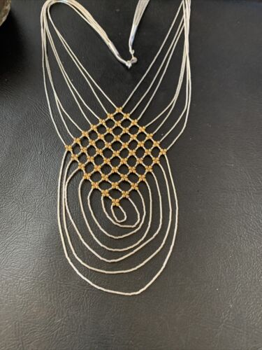 Gold Filled Liquid Silver Heishi Necklace | 7 Strand Sterling Silver Tube | 18" | 12632