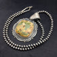 Navajo Royston Turquoise Pendant Necklace | Sterling Silver | Authentic Native American Handmade | 4215