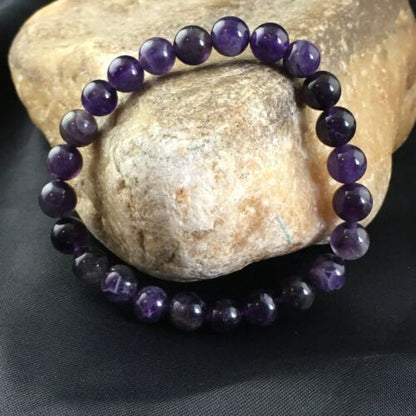 Navajo Purple Amethyst Stretch Elastic Bracelet | 6.5" Adjustable | Authentic Native American Handmade | 2002