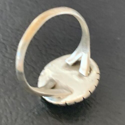 Native American Women's Navajo Blue Turquoise Lapis Inlay Ring | Sz 7 | 11197