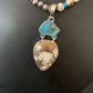 Navajo Wild Horse Turquoise Pendant Necklace | Authentic Native American Sterling Silver | Multi-Stone | 13294