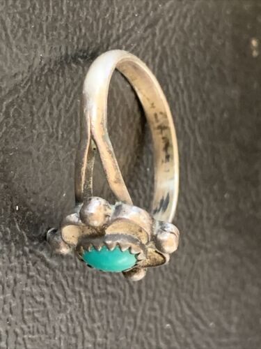 Navajo Green Turquoise Ring | Sterling Silver | Sz 5.5 | Authentic Native American Handmade | 10786