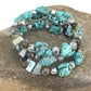 Native American Navajo Turquoise Bracelet | Stainless Steel Memory Wire | 1318