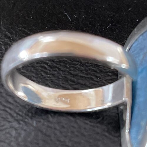 Men's Navajo Blue Kingman Turquoise Ring | Sterling Silver | Adjustable | Sz 5.5 | 10507