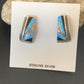 Navajo Turquoise Opal Onyx Inlay Earrings | Sterling Silver | Authentic Native American Handmade | 12115