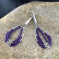 Handmade Liquid Silver Heishi Beads Purple Sugilite Earrings | Sterling Silver | 2" | 1989