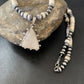 Navajo White Buffalo Turquoise Pendant Set | Sterling Silver | Authentic Native American Handmade | 12202