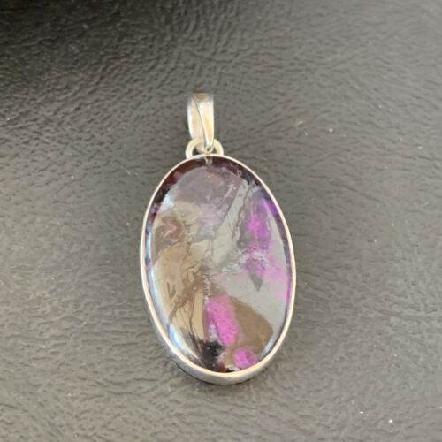 Navajo Purple Sugilite Pendant | Sterling Silver | 1.50" | Authentic Native American Handmade | 10933