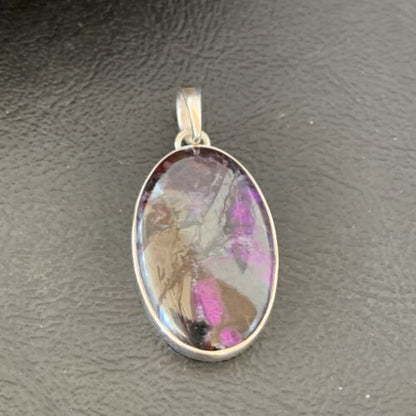 Navajo Purple Sugilite Pendant | Sterling Silver | 1.50" | Authentic Native American Handmade | 10933