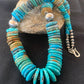 Navajo Graduated Blue Green Turquoise Necklace | Sterling Silver | Authentic Native American | 21" | 606