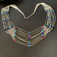 Native American Multi-Color Liquid Heishi Necklace | 10 Strand Sterling Tubes | 17" | 12623