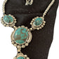 Navajo Lariat Spiderweb Turquoise Pendant Necklace | Sterling Silver | 25" | Authentic Native American Handmade | 1337