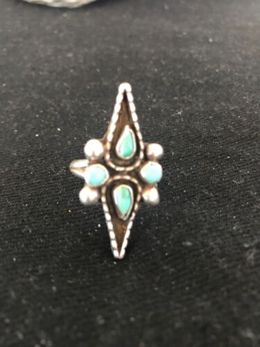 Navajo Turquoise Multi-Stone Ring | Authentic Native American Sterling Silver | Sz 7.5 | 8206 - Masha USA