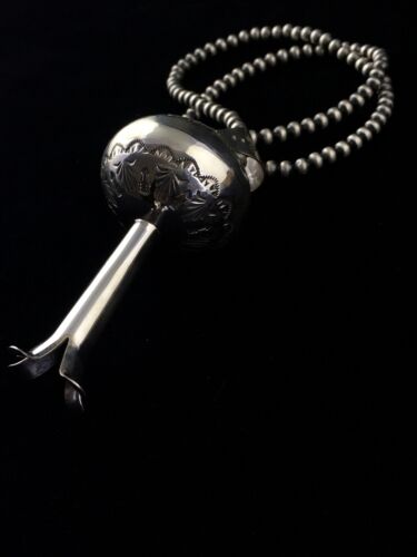 Southwestern Men's Navajo Sterling Silver Large Naja Necklace Pendant | 4" | Authentic Native American Handmade | 10041