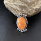 Native American Orange Spiny Oyster Navajo Ring | Sterling Silver | Sz 9 | 13281