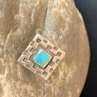 Navajo Blue Spiderweb Turquoise Inlay Ring | Sz 6.5 | Sterling Silver | Authentic Native American Handmade | 13172