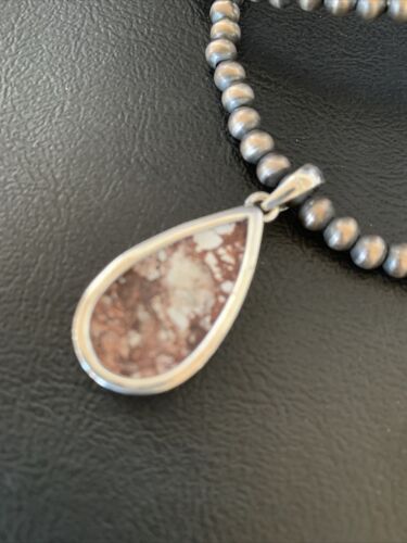 Navajo Wild Horse Turquoise Necklace Pendant | Sterling Silver | Authentic Native American Handmade | 12819