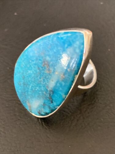 Navajo Blue Kingman Turquoise Ring | Sterling Silver | Sz 7 | Authentic Native American Handmade | 11813
